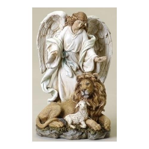 Angel Lion and Lamb Figurine Statue Resin Plastic Figurine excellent!
