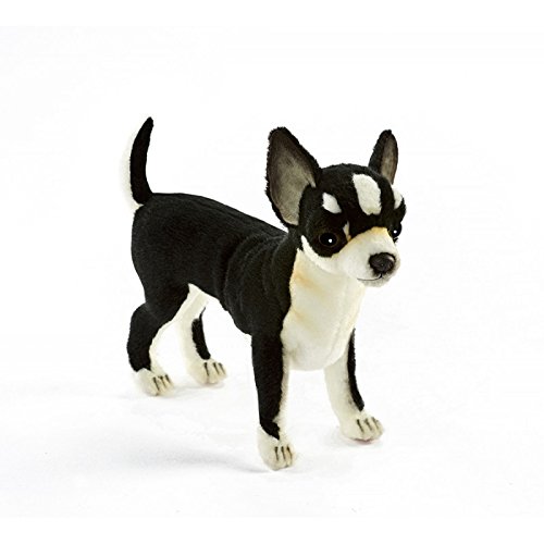 black and white stuffed dog toy